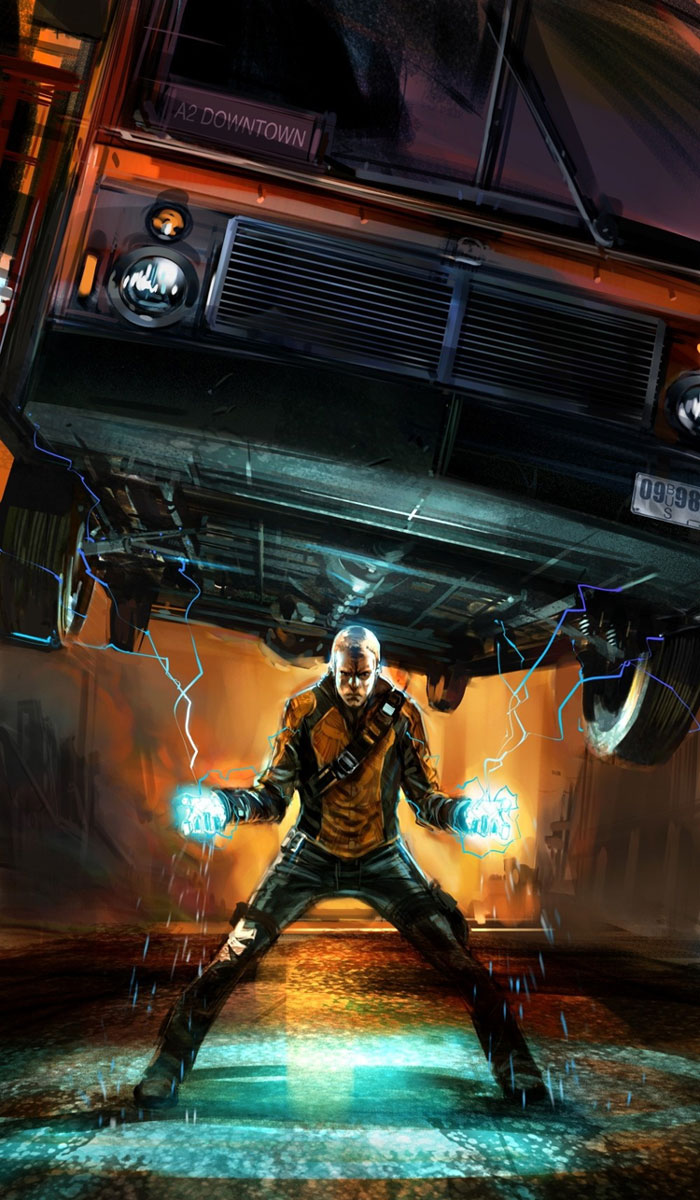Cole Bus Lift Art from inFamous