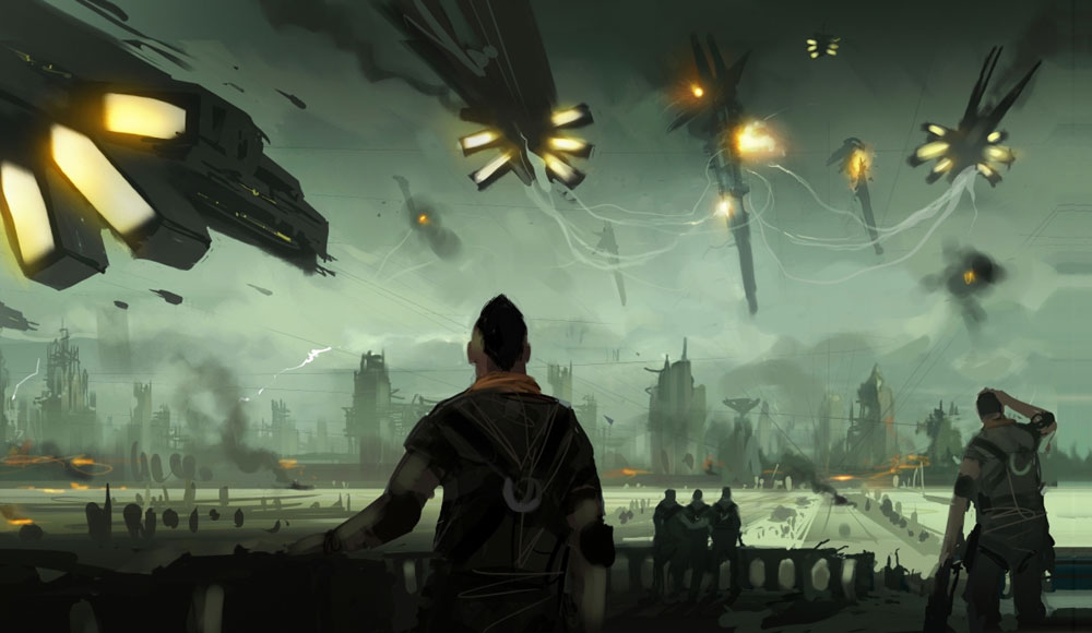 Aerial Battle Concept Art from Killzone 2