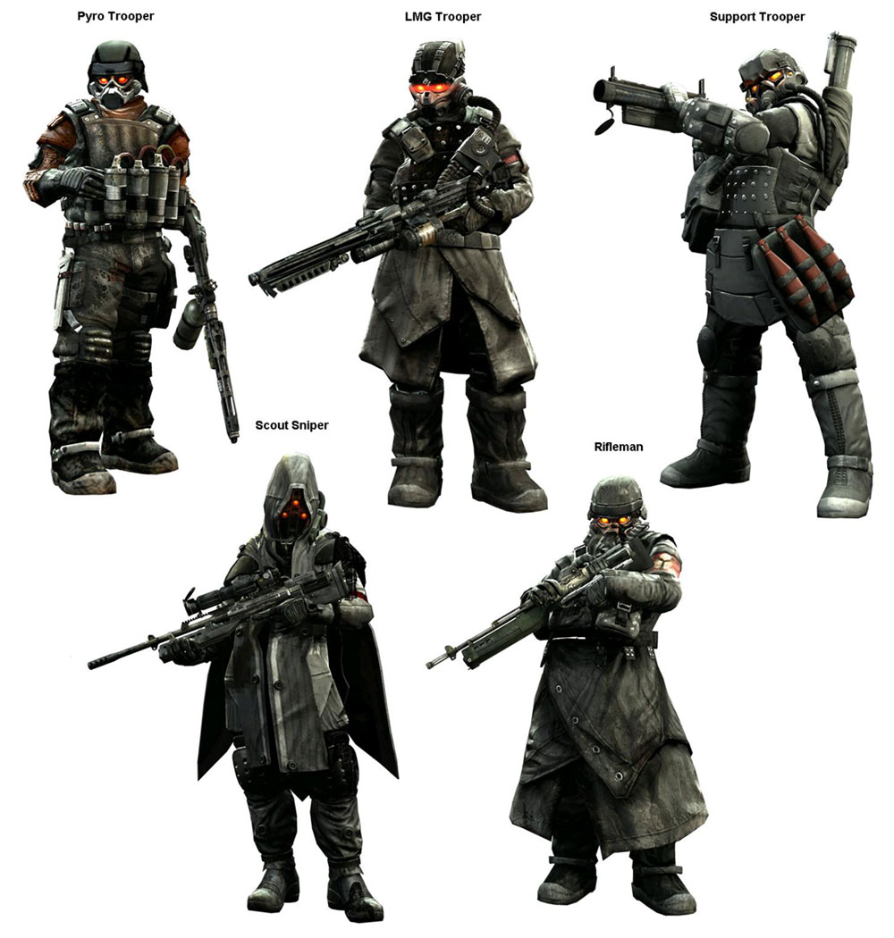 Helghast Classes Concept Art from Killzone 2