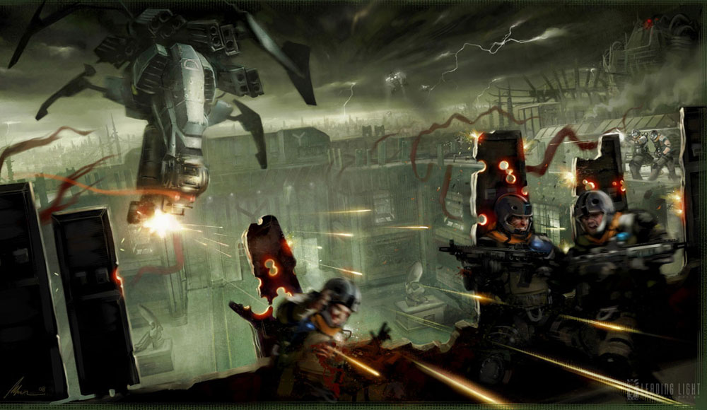 Rooftop Fight Art from Killzone 2