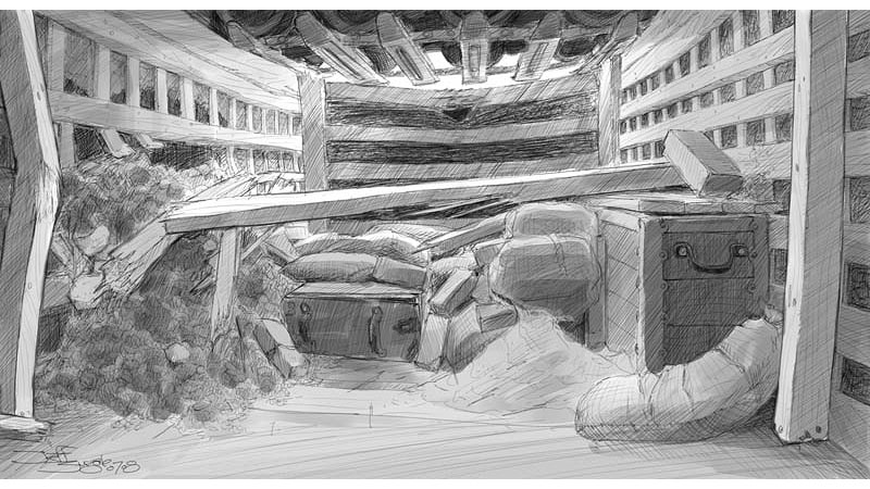 Battle Trench Concept Art from 9 (canceled game)