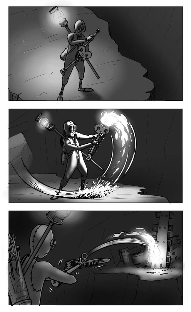 Grapple Storyboard 2 Art from 9 (canceled game)