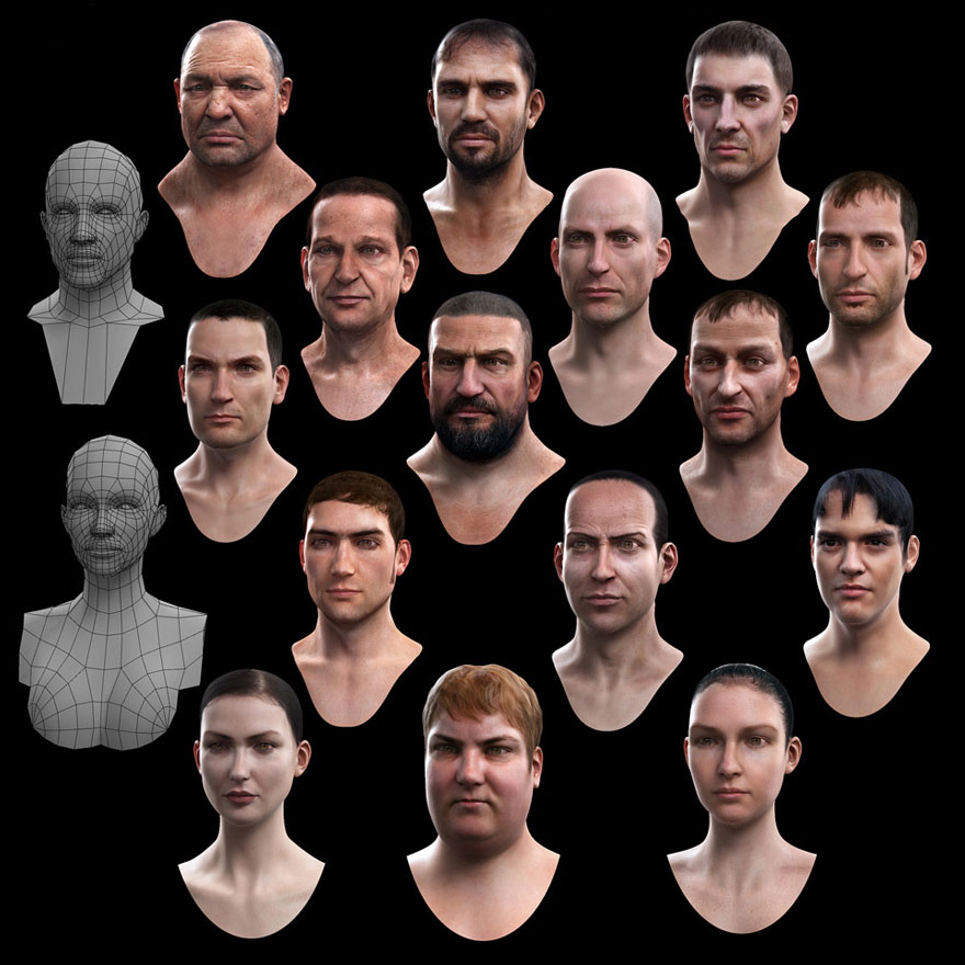 Character Heads Art from Assassin's Creed II