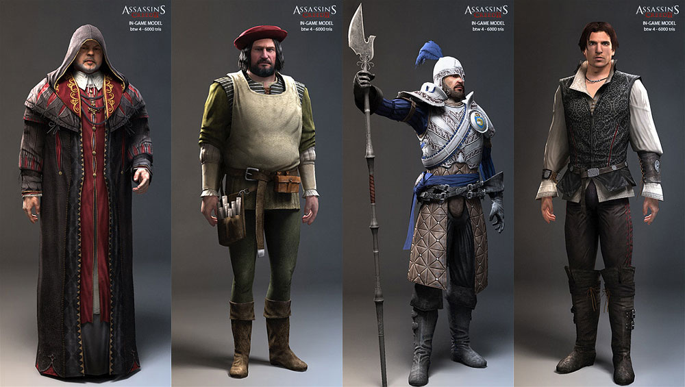Male Characters Art from Assassin's Creed II