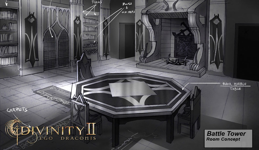 Battle Tower Room Art from Divinity II: Ego Draconis