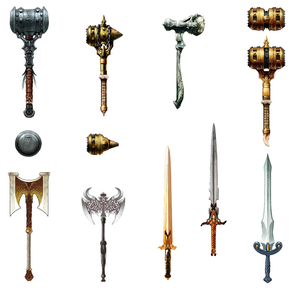 2-handed Weapon Designs Art from Dragon Age: Origins