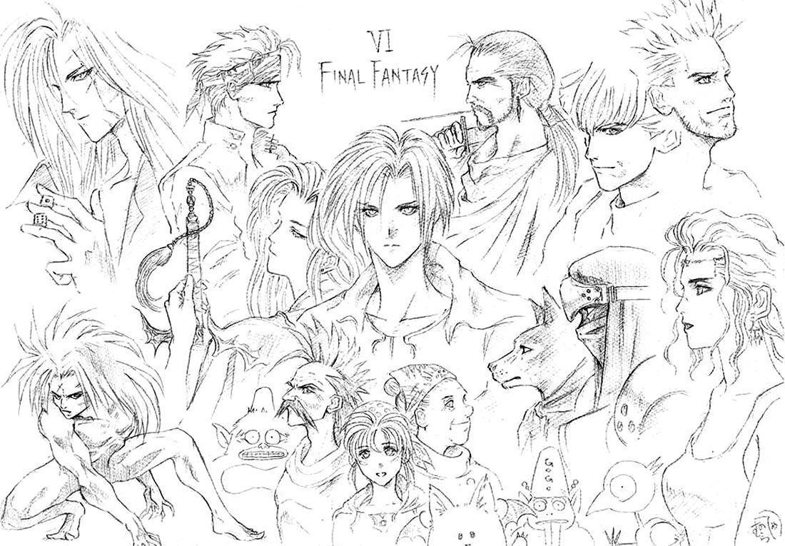 Main Characters Cast Art from Final Fantasy VI