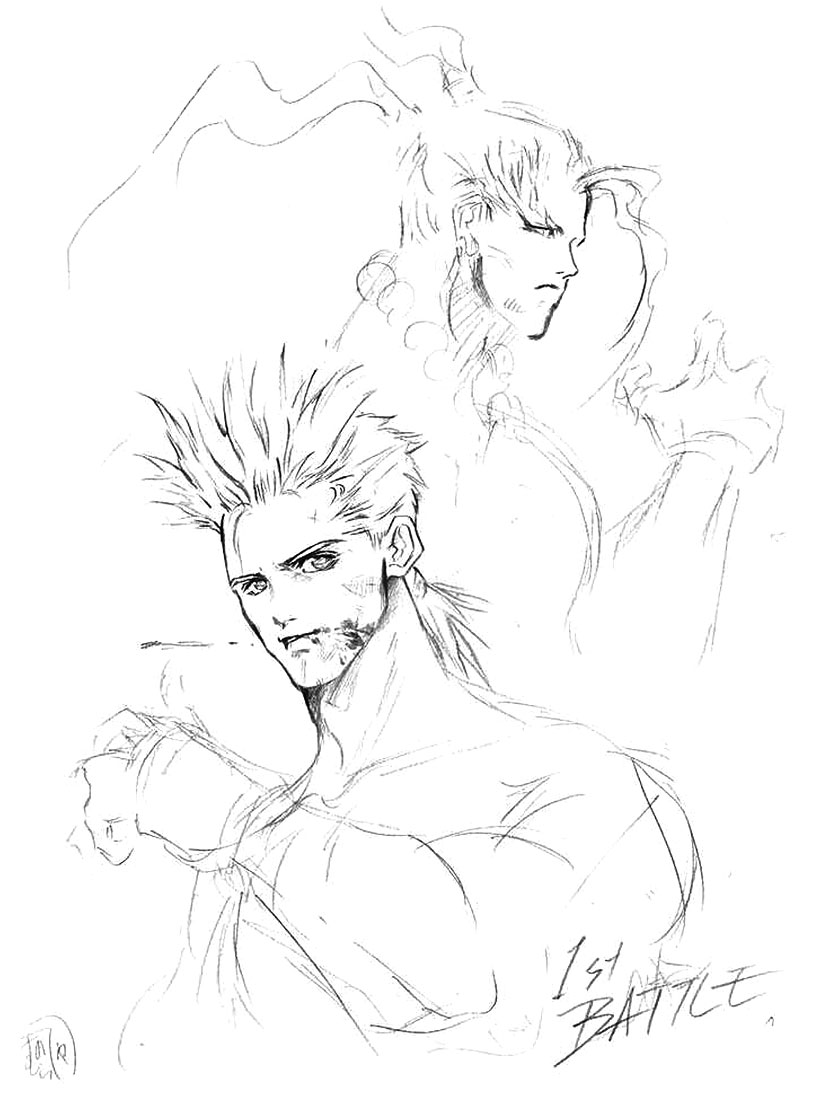 Vargas and Sabin Art from Final Fantasy VI