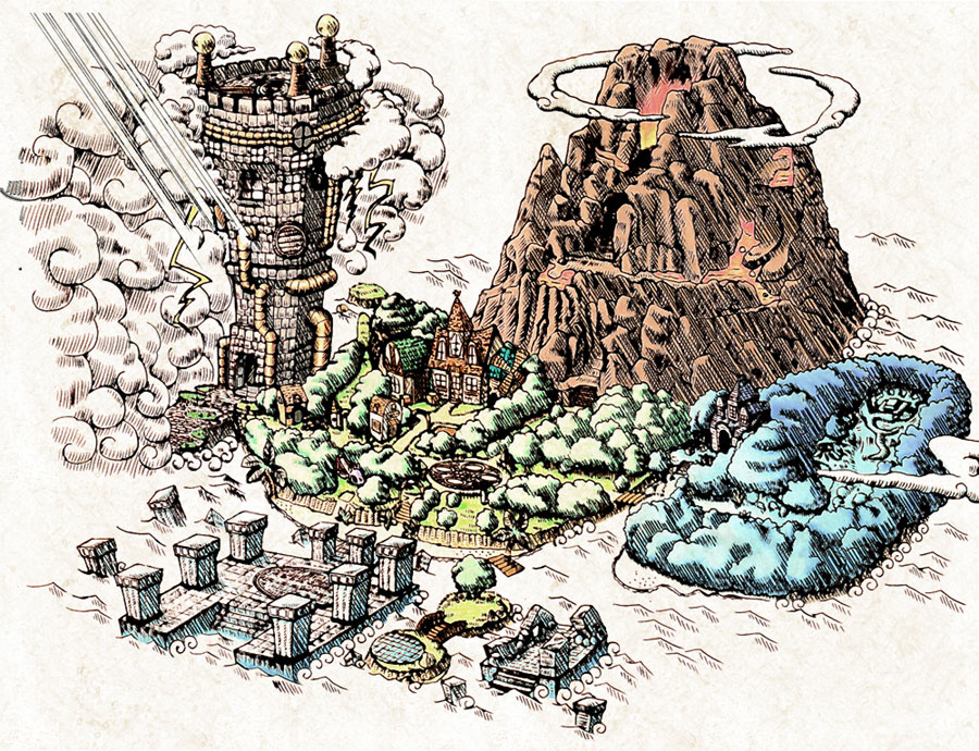 World Map Art from Final Fantasy Fables: Chocobo Tales