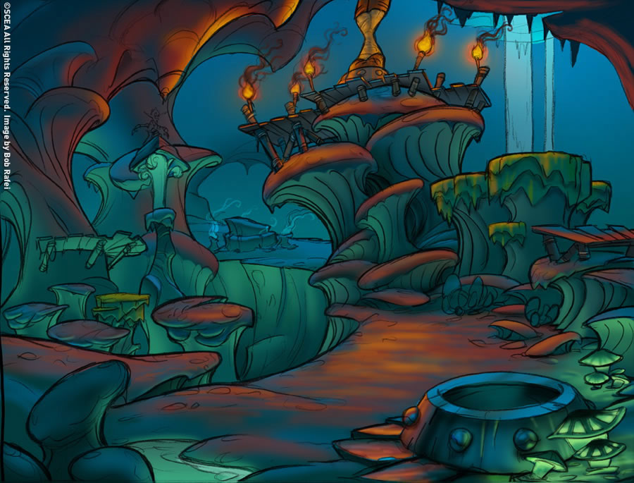 Cavern Plats Art from Jak & Daxter: The Precursor Legacy