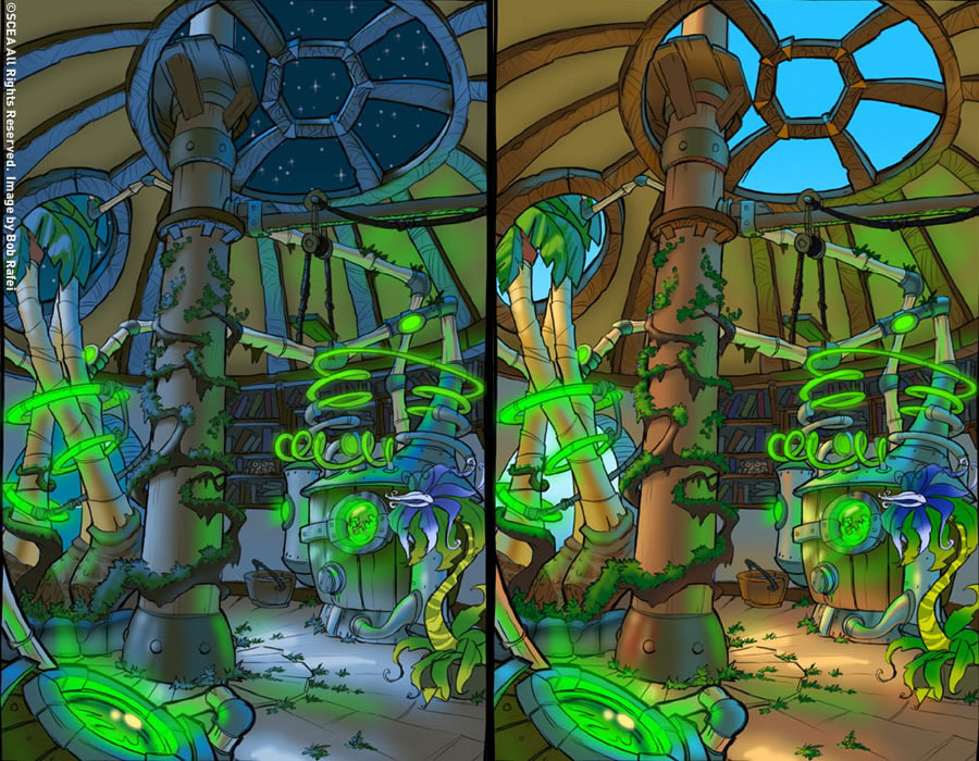 Hut Day / Night Artwork from Jak & Daxter: The Precursor Legacy