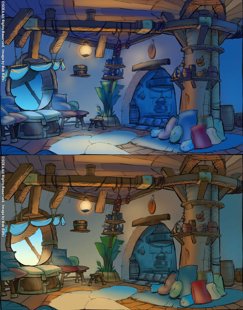 Hut Night and Day Art from Jak & Daxter: The Precursor Legacy