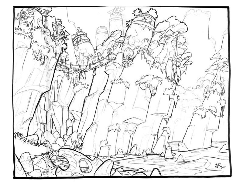 Jungle Study Sketch from Jak & Daxter: The Precursor Legacy
