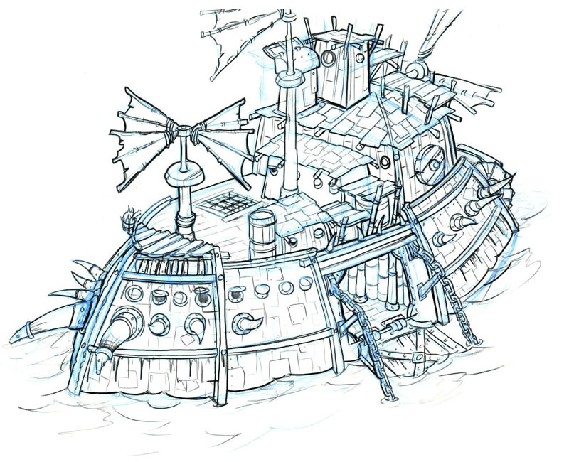 Lurker Ship Art from Jak & Daxter: The Precursor Legacy