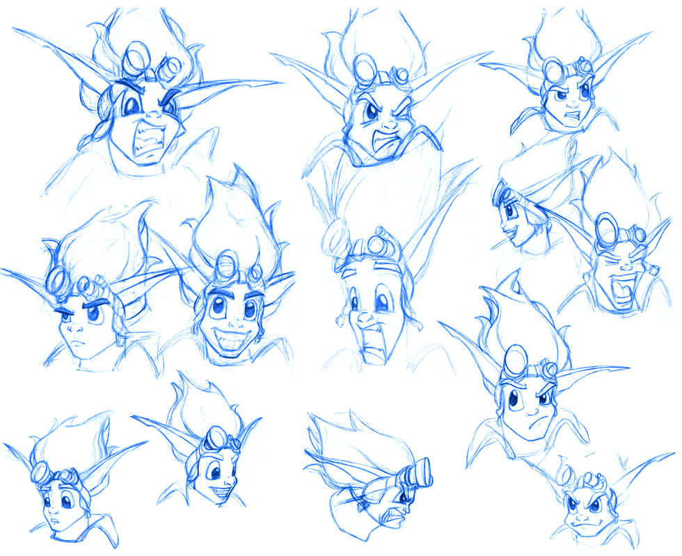 Jak Facial Expressions Art from Jak & Daxter: The Precursor Legacy