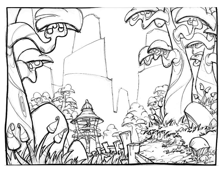Village Study Art from Jak & Daxter: The Precursor Legacy