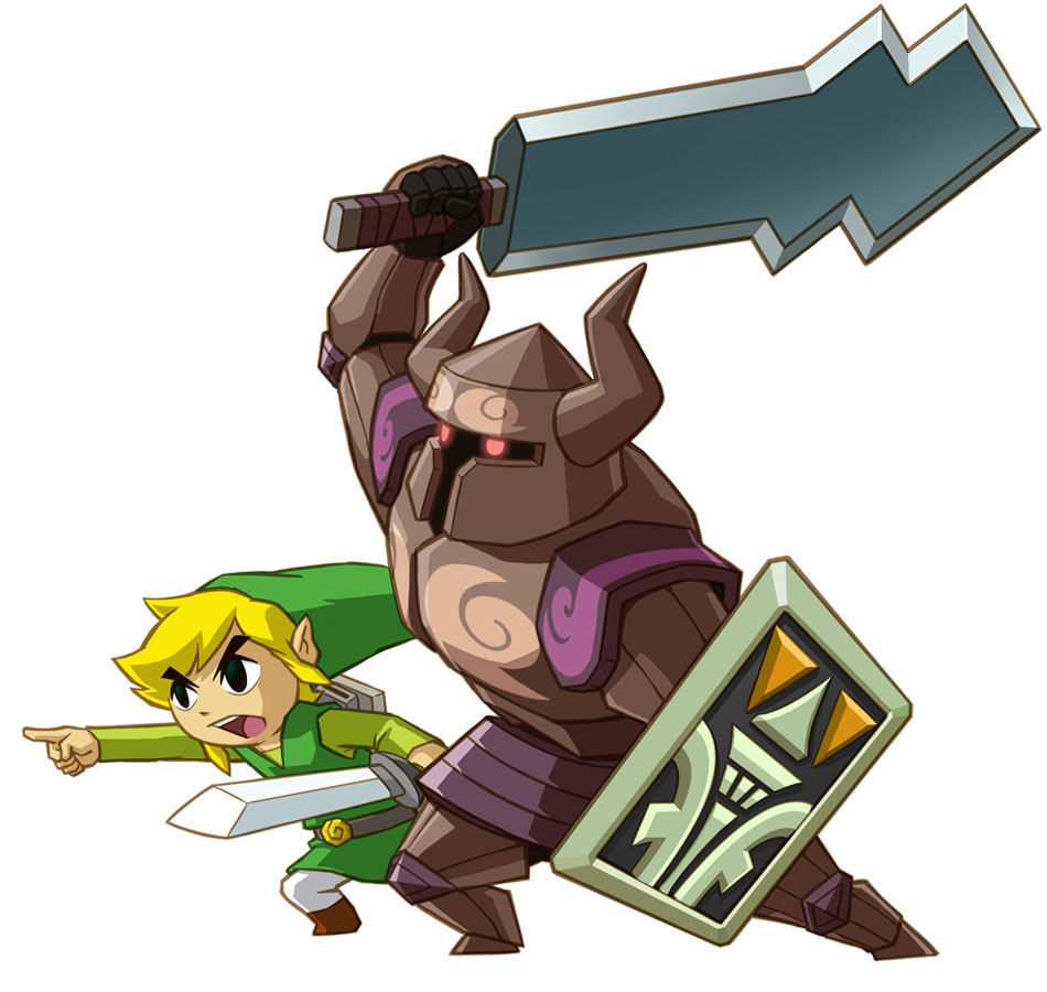 Link and Phantom Artwork from Legend of Zelda: Spirit Tracks