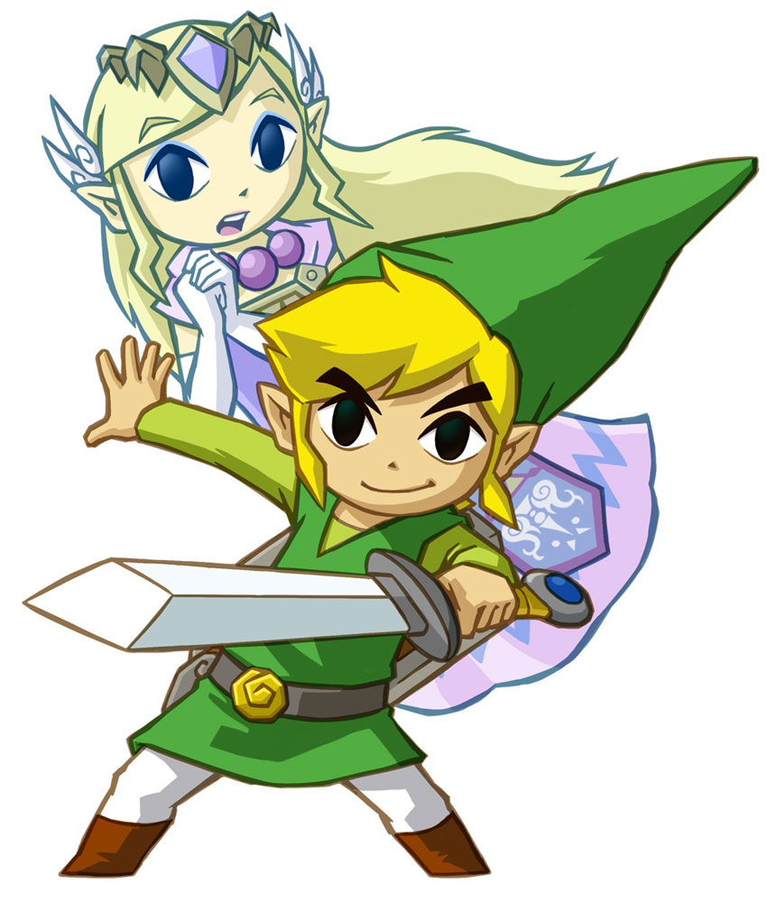 Link and Princess Zelda Art from Legend of Zelda: Spirit Tracks