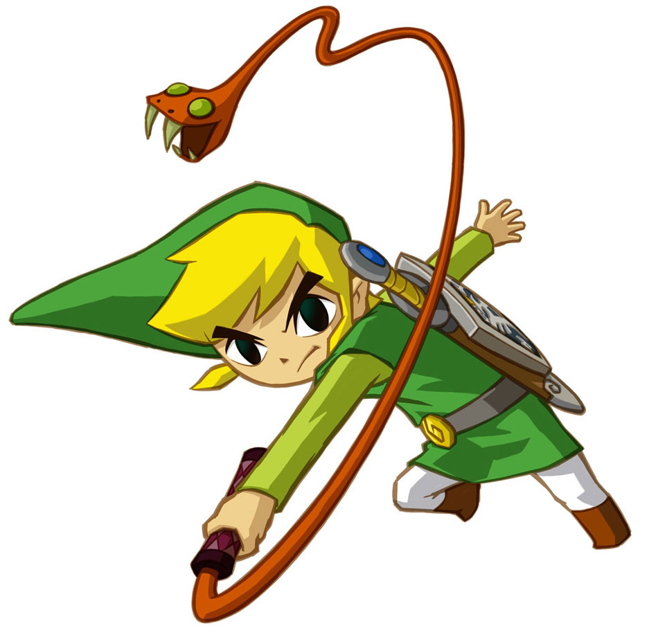 Link & Snake Whip Art from Legend of Zelda: Spirit Tracks