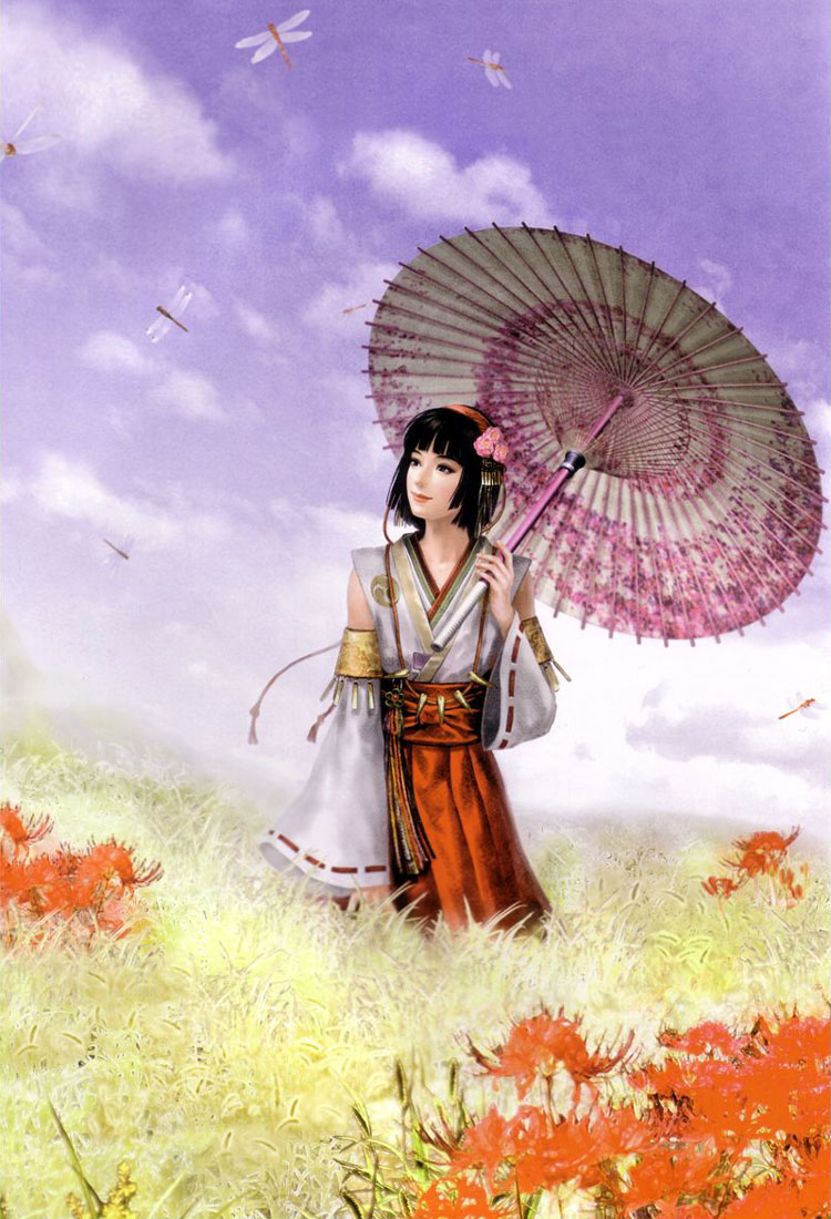 Okuni Illustration from Samurai Warriors