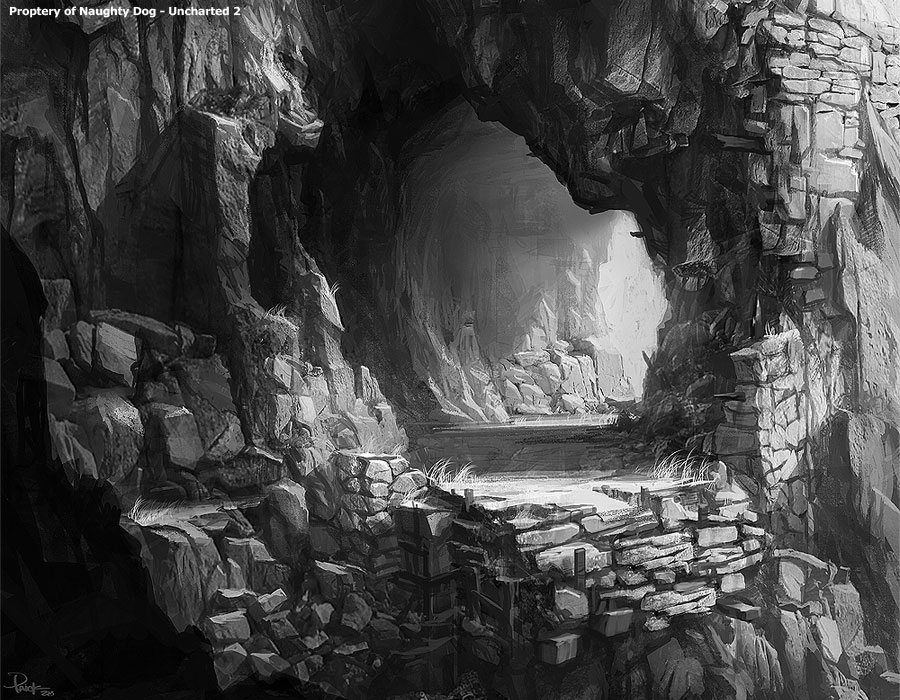 Cave Concept Art from Uncharted 2: Among Thieves