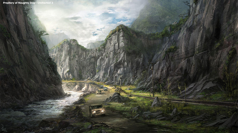 Convoy in Gorge Art from Uncharted 2: Among Thieves