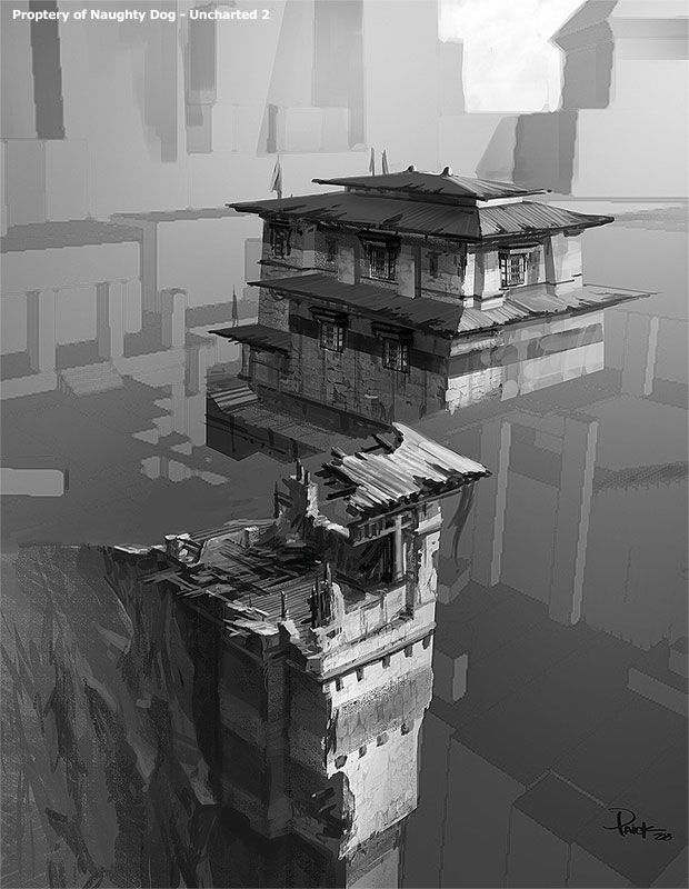 Gompa Middle Tower Art from Uncharted 2: Among Thieves
