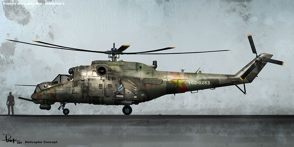 Mi-24 Helicopter Art from Uncharted 2: Among Thieves