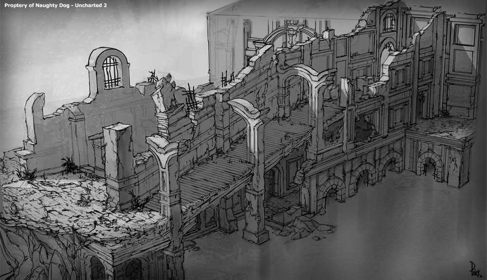 Ruins Concept Art from Uncharted 2: Among Thieves