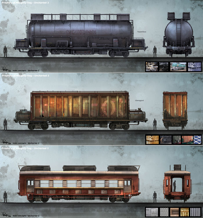 Train Cars Concepts from Uncharted 2: Among Thieves