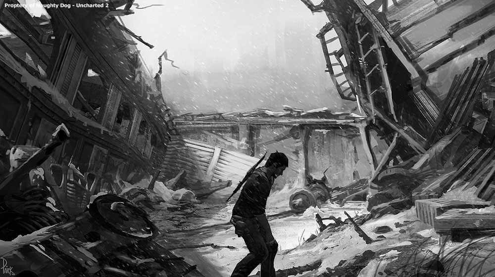 Train Wreckage Art from Uncharted 2: Among Thieves