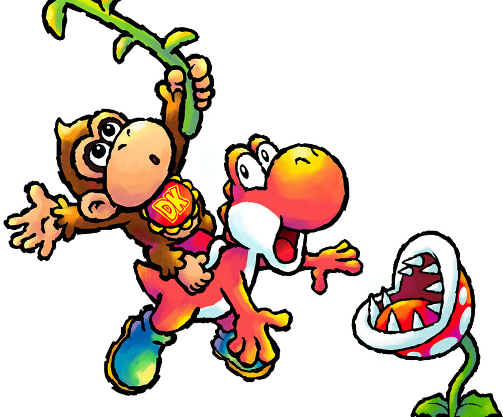 Yoshi & Baby DK Art from Yoshi's Island DS