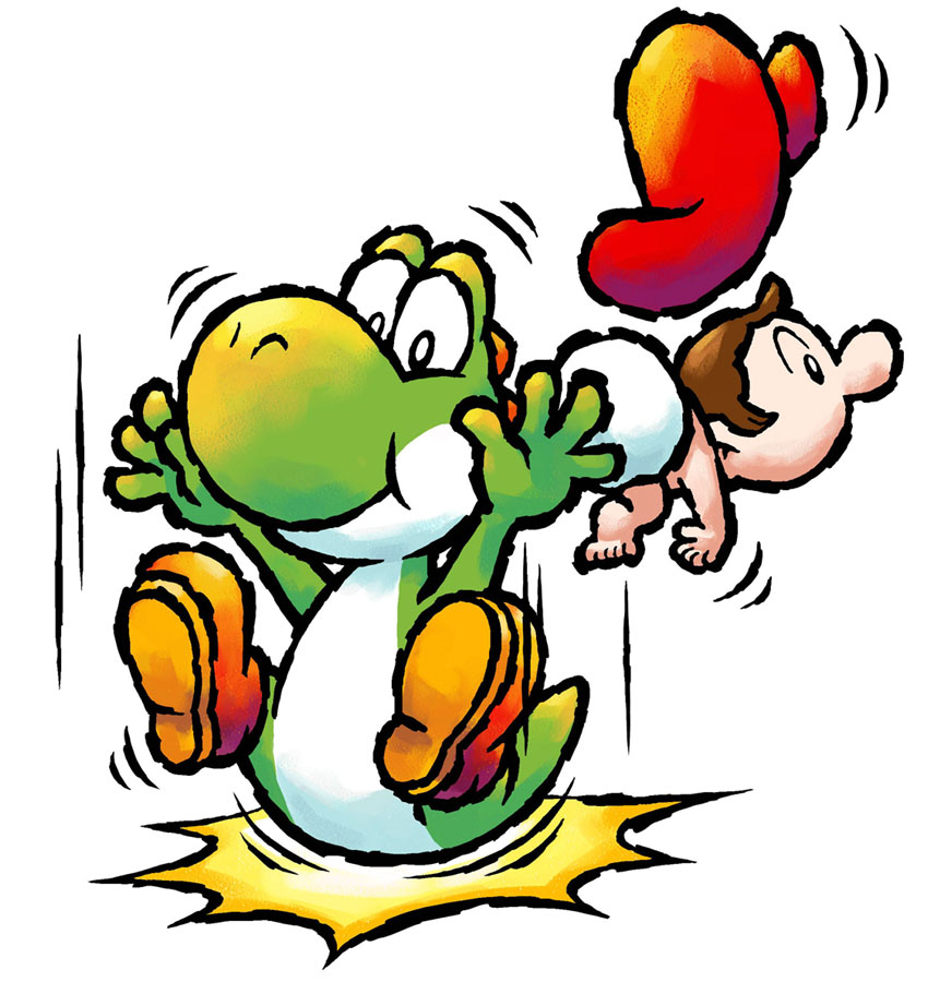 Yoshi Ground Pound Art from Yoshi's Island DS