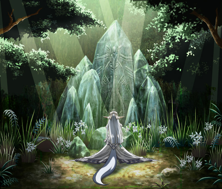 Olha Praying Illustration from Ys: The Ark of Napishtim