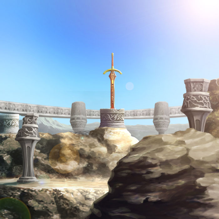 Sword in Stone Illustration from Ys: The Ark of Napishtim