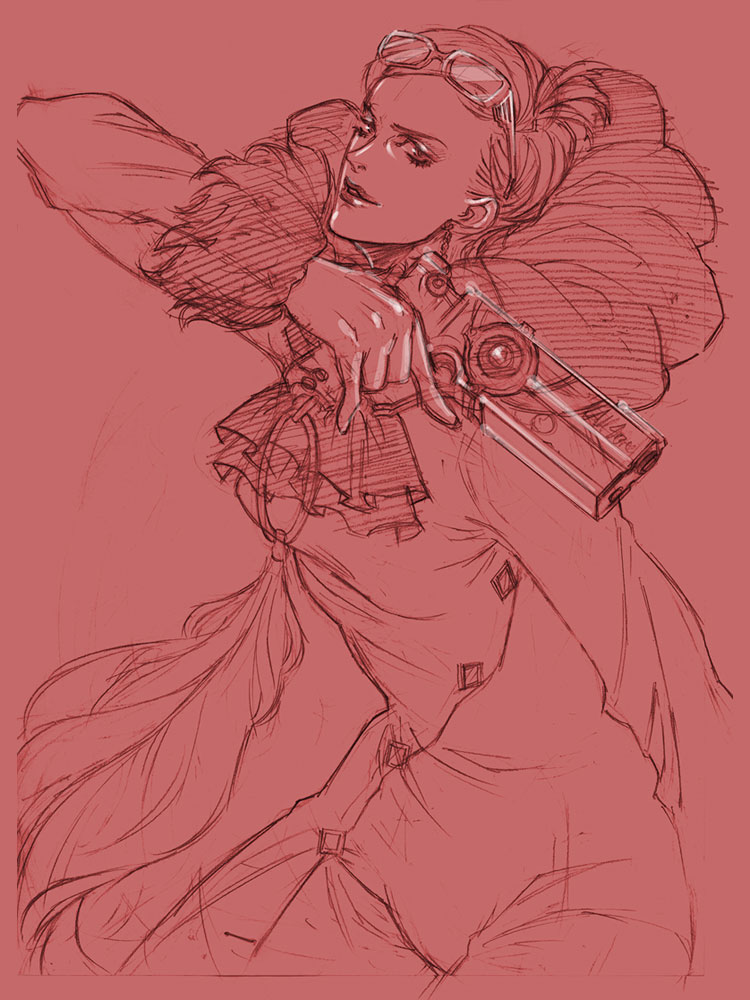 Jeanne Sketch from Bayonetta