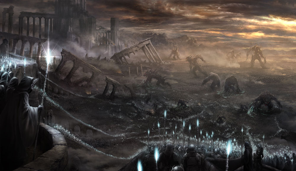 Demons Battle Art from Demon's Souls