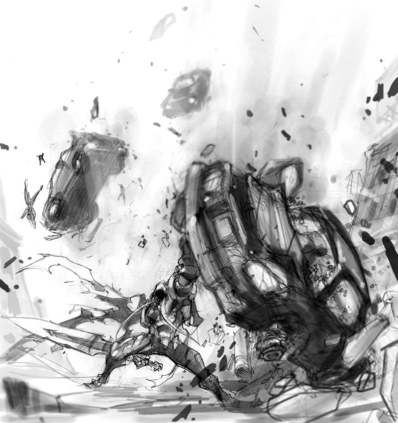 War Action Sketch from Darksiders