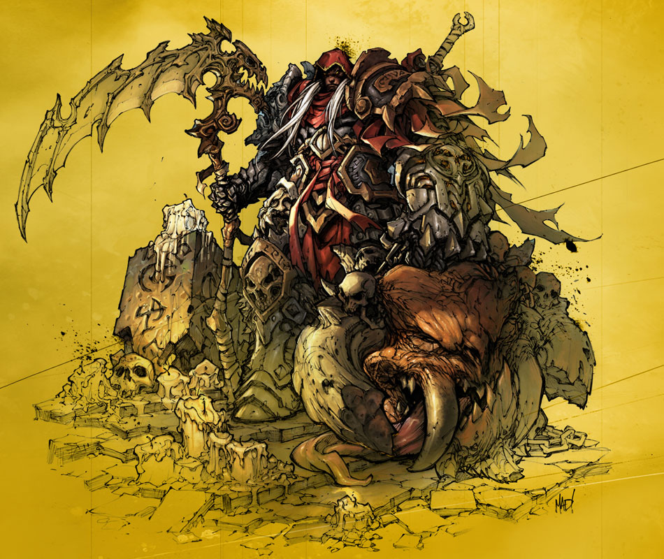 War and Trauma's Head Illustration from Darksiders