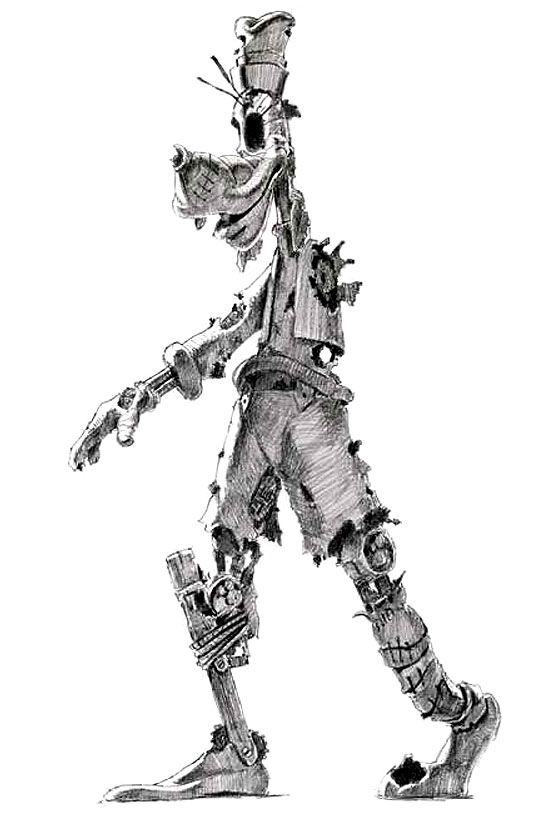 Animatronic Goofy Art from Epic Mickey