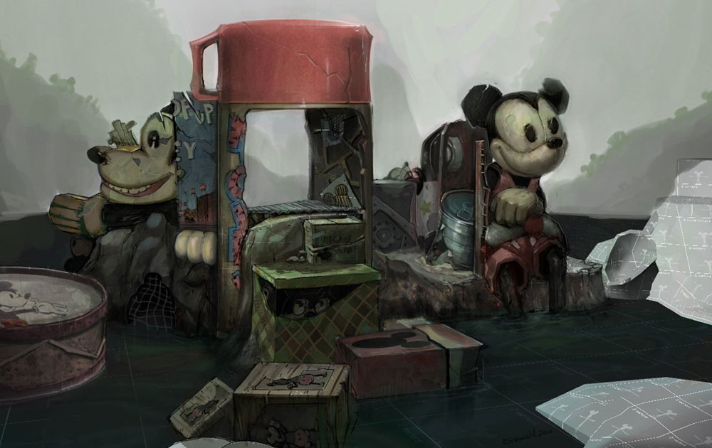 Mickey Junk Mountain Art from Epic Mickey