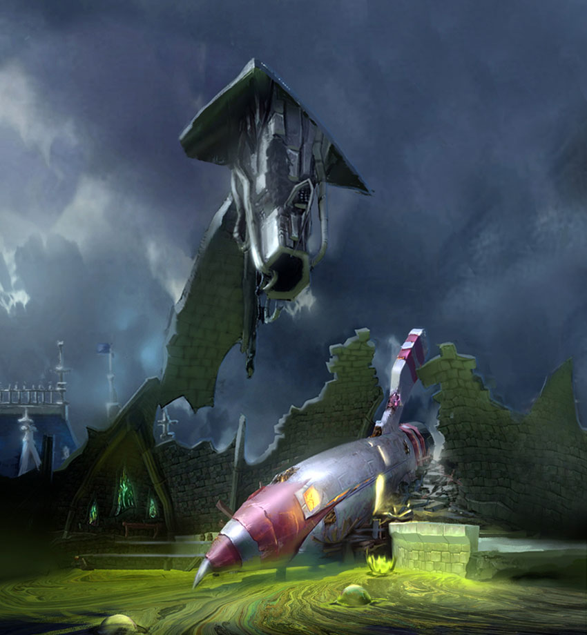 Space Ship Art from Epic Mickey