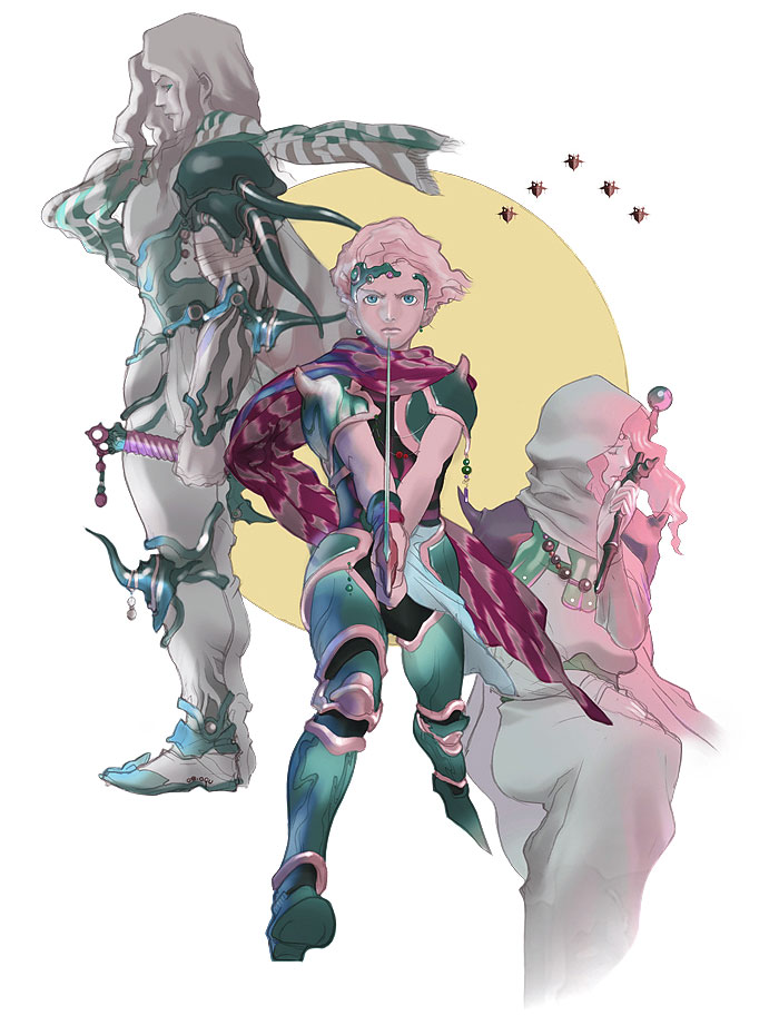 Cecil, Ceodore, & Rosa Art from Final Fantasy IV: The After Years