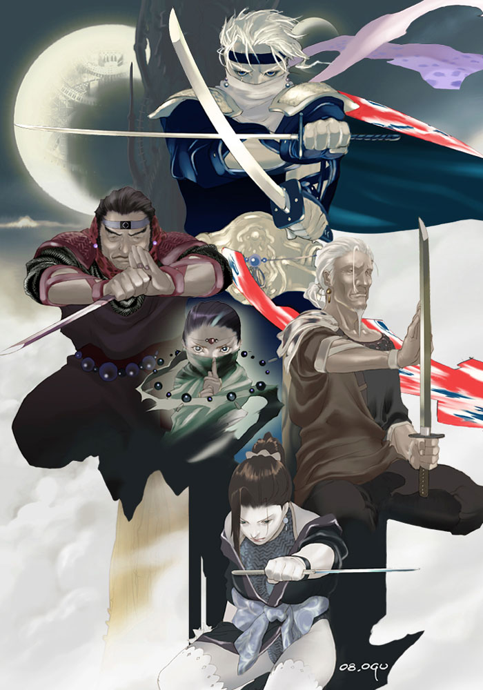 Edge & Eblan Four Art from Final Fantasy IV: The After Years
