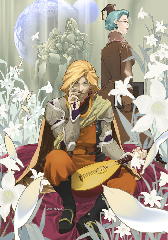 Edward & Harley Art from Final Fantasy IV: The After Years