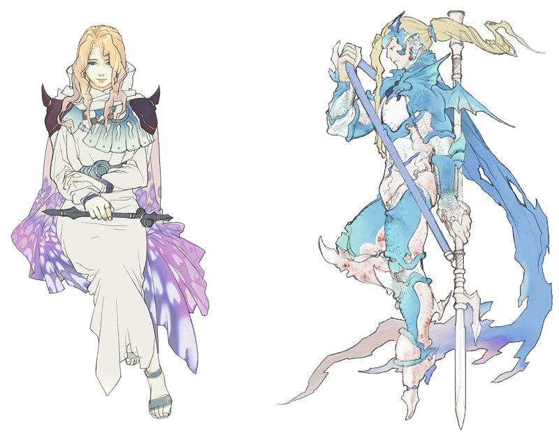 Rosa & Holy Kain Art from Final Fantasy IV: The After Years