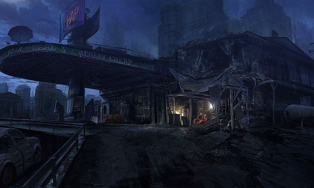 Chap's Gas Station Art from Gears of War