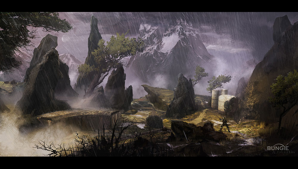 Rain Concept Art from Halo: Reach