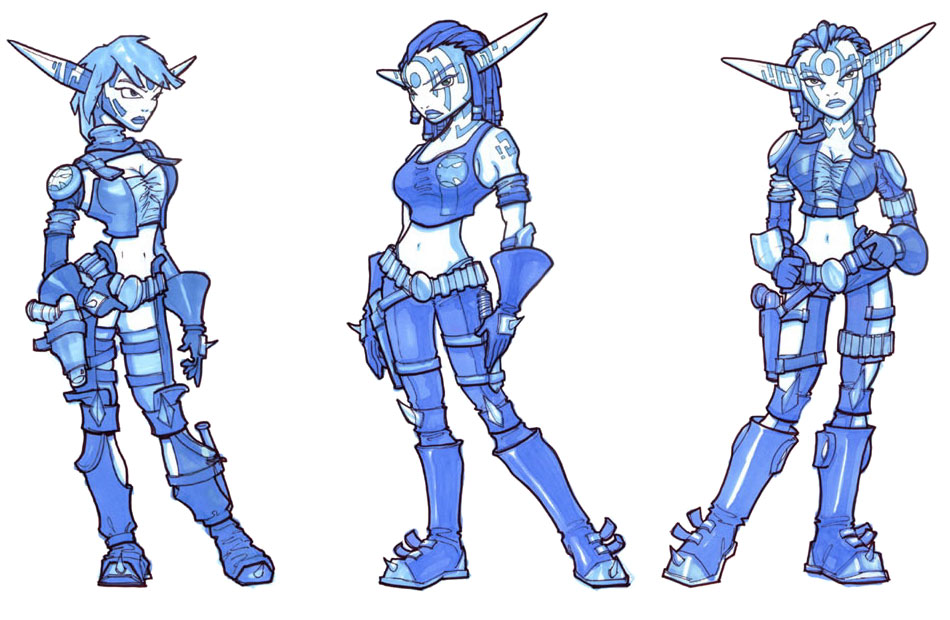 Ashelin Concept Art from Jak II