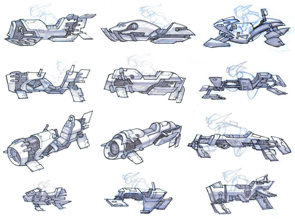 Hover Bikes Sketches from Jak II